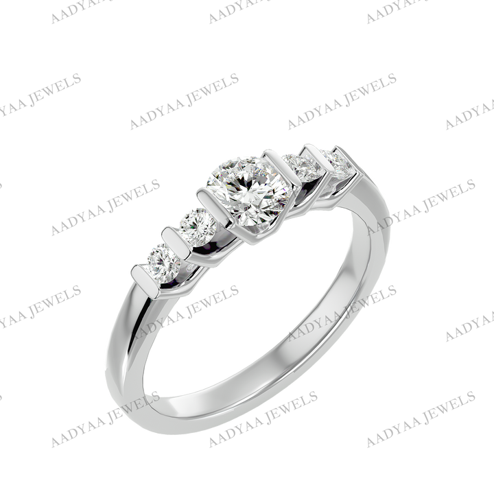 August Diamond Ladies Ring