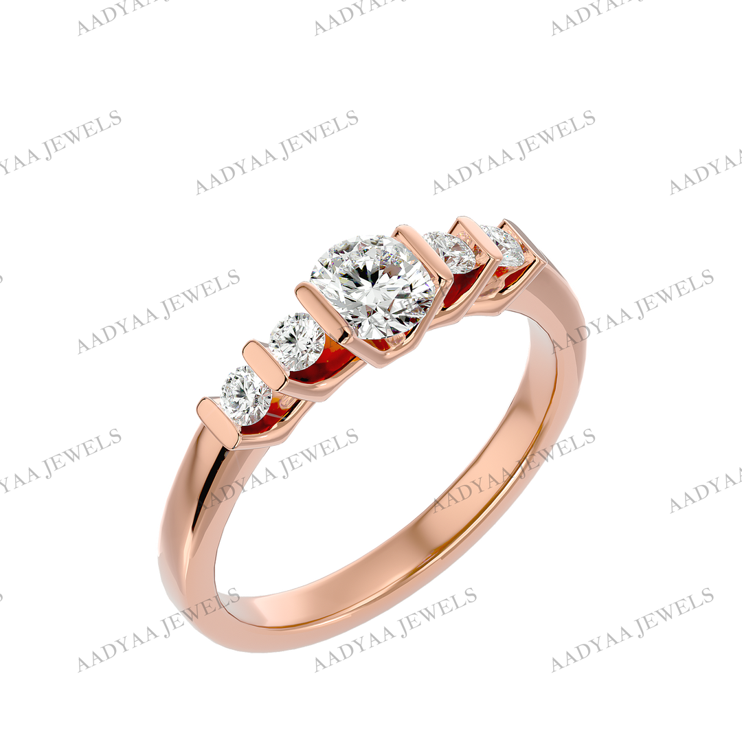 August Diamond Ladies Ring