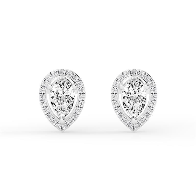 Perfectly radiant Pear Halo Earrings