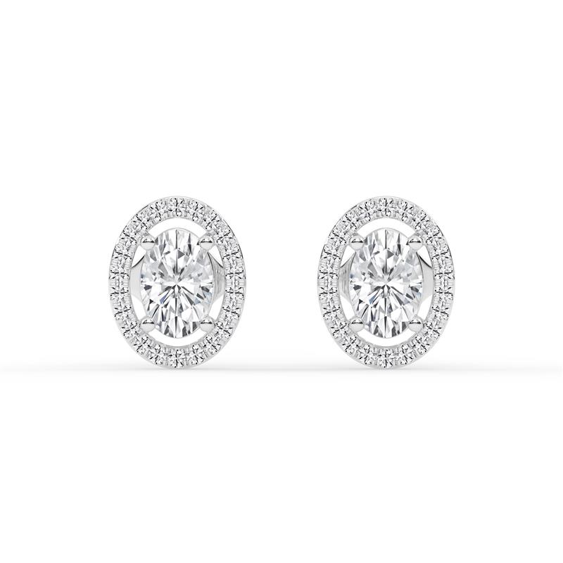 Perfectly radiant Oval Halo Earrings