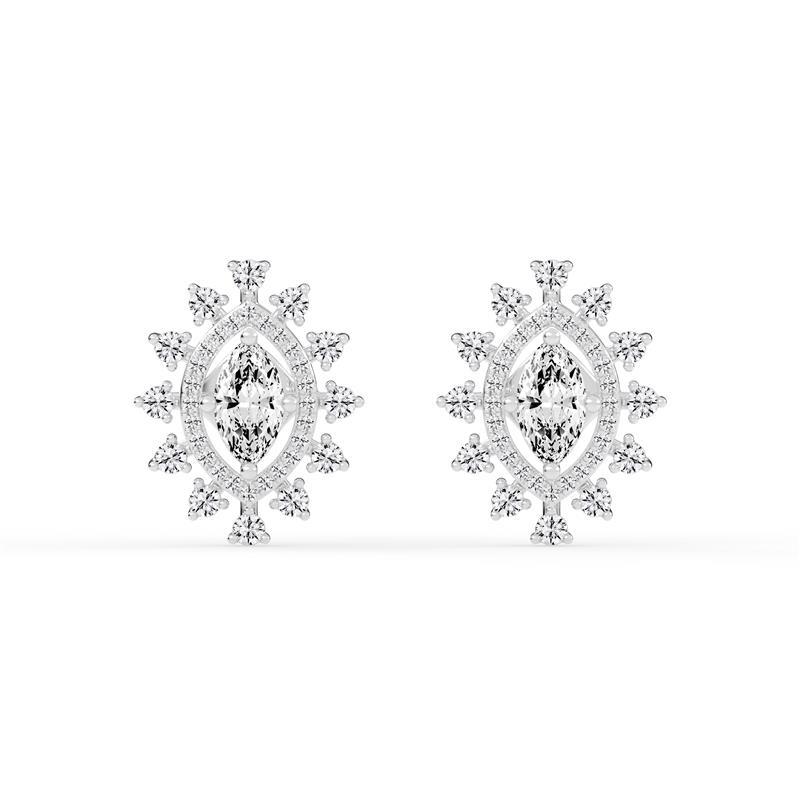 Marquise Halo Earrings